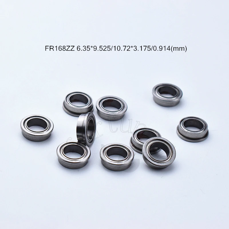 

Flange Bearing 10pcs FR168ZZ 6.35(9.525)*10.72(mm) free shipping chrome steel Metal Sealed High speed Mechanical equipment parts