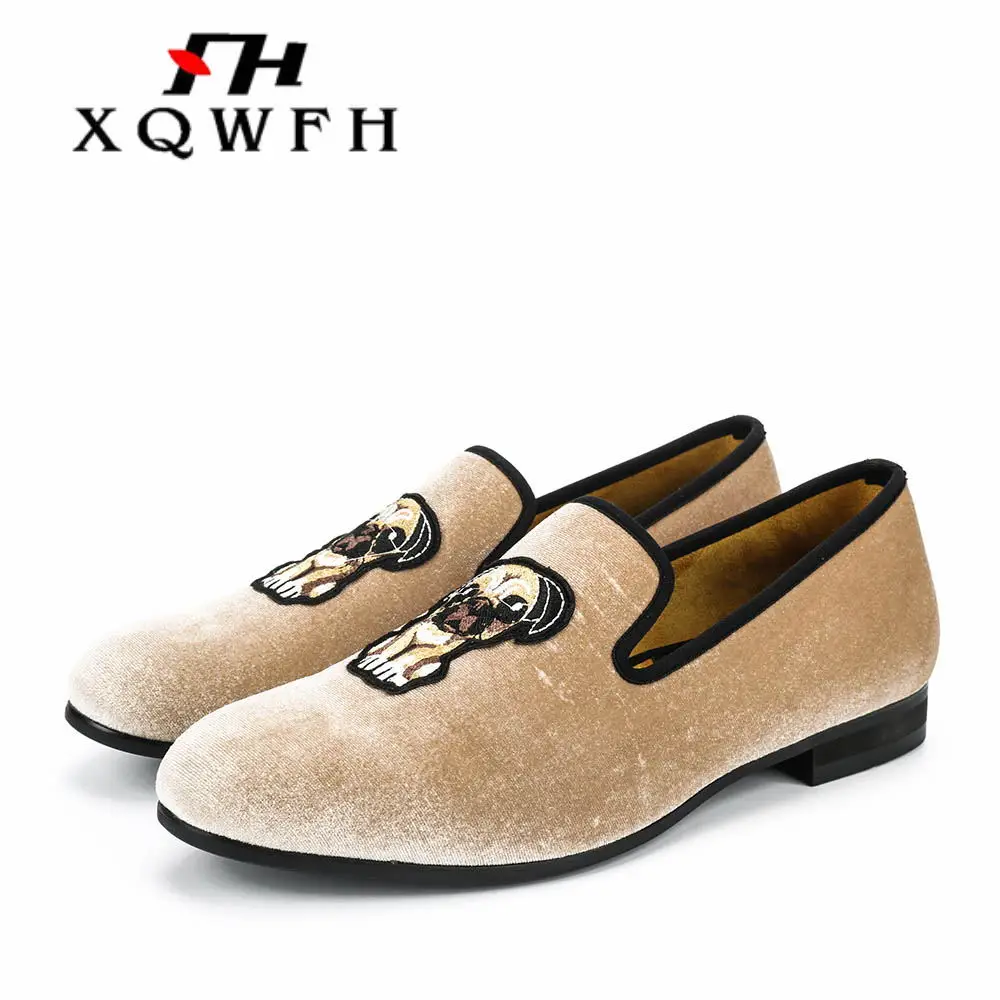 XQWFH 2018 новые стильные мужские бархатные Лоферы Модные Мужские модельные туфли с