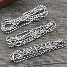 Stainless Steel  ( No Fade ) 5pcs /lot 3 Size 1.5mm and 2.0mm 2.4mm Ball Beads Chain Necklace Connector 70cm (27.5 inch)