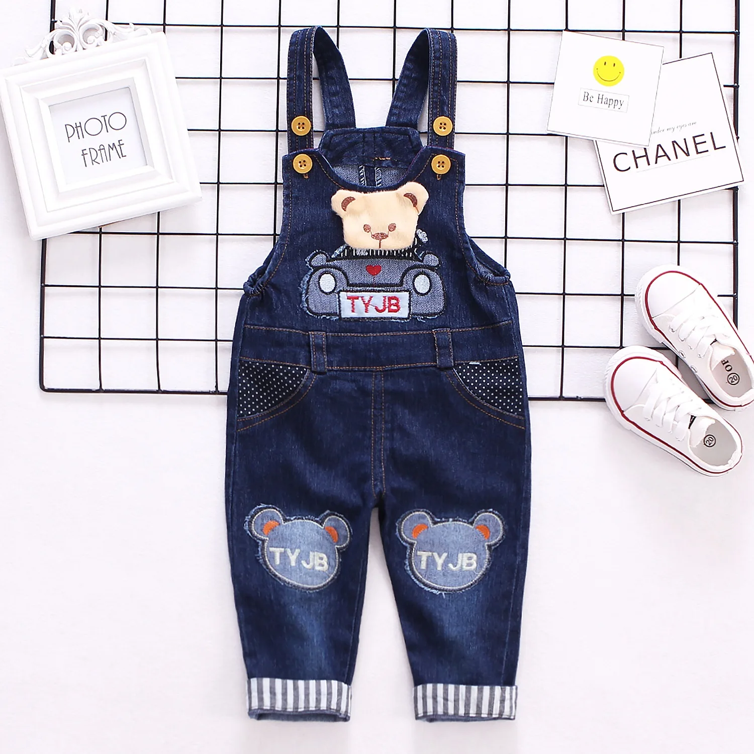 

Newborn pants Baby denim overalls children autumn Infant Rompers child bib pants kids boy girl trousers for toddler longs jeans