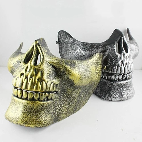 

Unisex Retro 3D Skull Skeleton Half Face Protective Mask for Halloween Party CS
