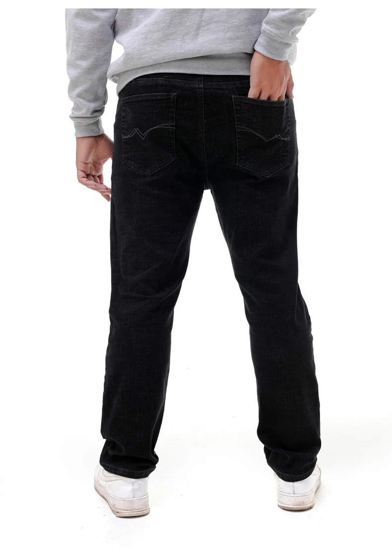 Большие размеры 44, 46, 48, 50, 52, новинка, мужские повседневные Стрейчевые джинсы, высокое качество, бизнес стиль, большие размеры, танцевальные брюки, мужские брендовые штаны