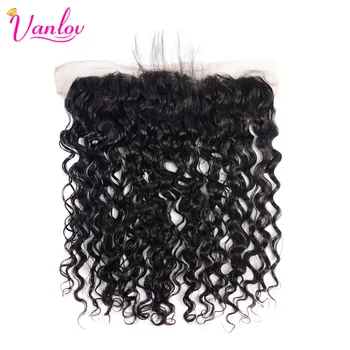 

Vanlov Water Wave Lace Frontal PrePlucked Brazilian Human Hair Frontal With Baby Hair Natural Color Remy Hair 8-20 Inch Frontals