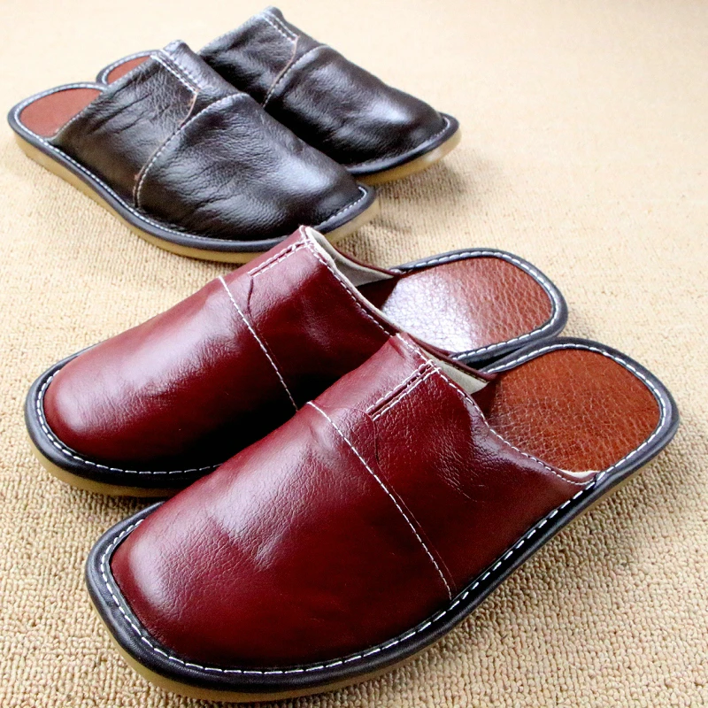 Summer/spring Leather Slippers Men Woman Couples Indoor/home Shoes ...