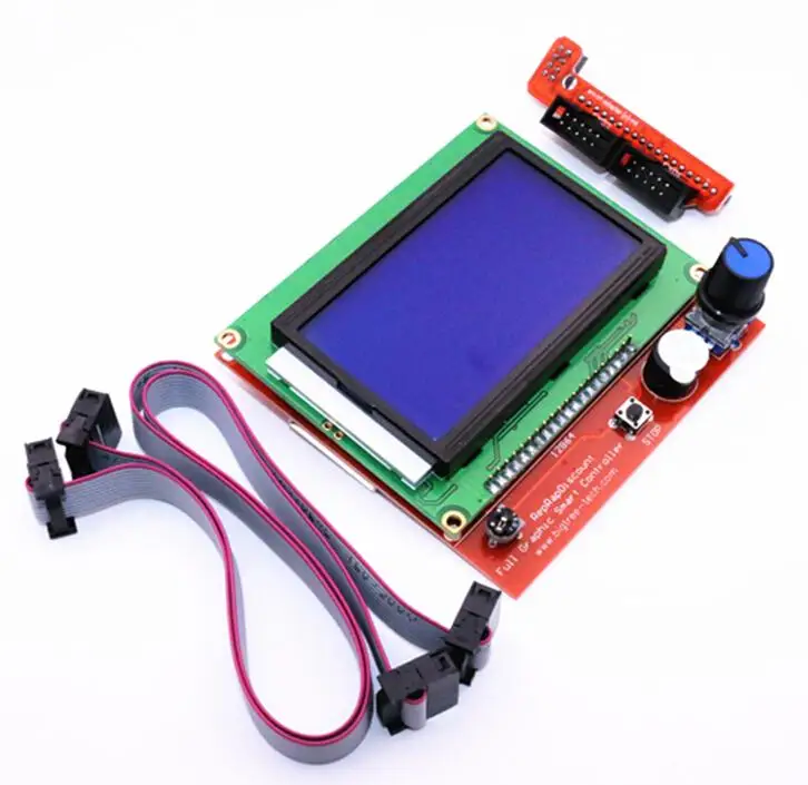 

12864 LCD Graphic Smart Display Controller module with connector adapter cable for RAMPS 1.4 3D Printer kit Mega 2560 R3