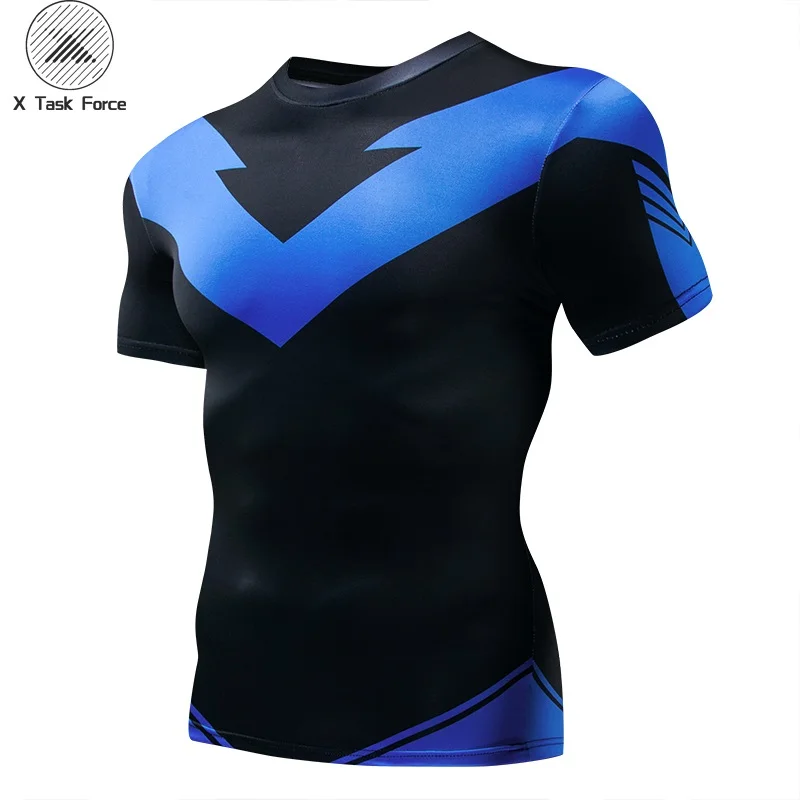 

2018 Fashion unisex T-Shirt 3D Print Nightwing Compression Men/Women T shirt Summer Short Sleeve Male Tops Tees X Task Force