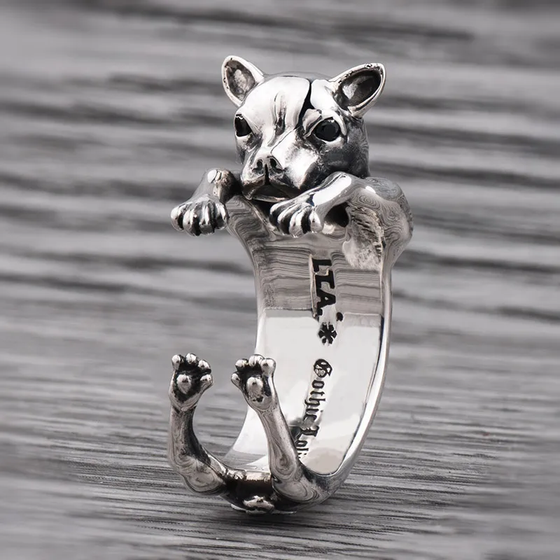 

Dog open rings for man and women Stainless steel Hip-hop fashion jewelry mygrillz