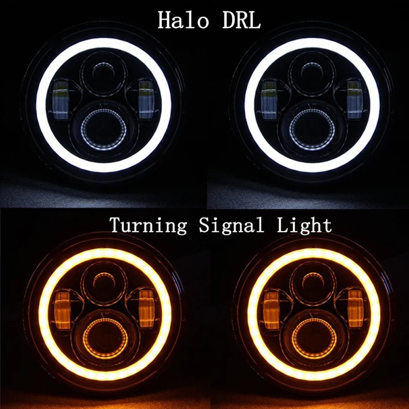 2PCS 7 Inch LED Headlights DRL Halo Angle Eyes LED Headlamp 12v For Jeep Wrangler TJ JK unlimited 19971998 1999 2000-2015 未标题-7