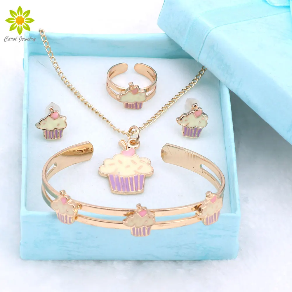 2016 Chapado En Oro Precioso Collar de La Manera Del Brazalete De la Pulsera Para Niños