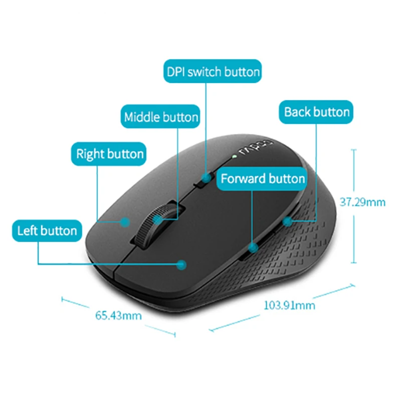 RAPOO M300 Тихая многорежимная беспроводная мышь usb Bluetooth 3 0 4 и 2 4G 1600 точек/дюйм