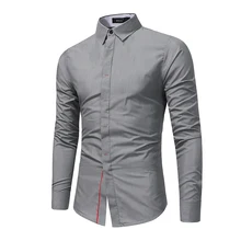 2017 New Clothing Men Long Sleeve Casual Shirts Camisa Slim Fit Patchwork Collar Masculina Social Chemise Homme Mens Shirt
