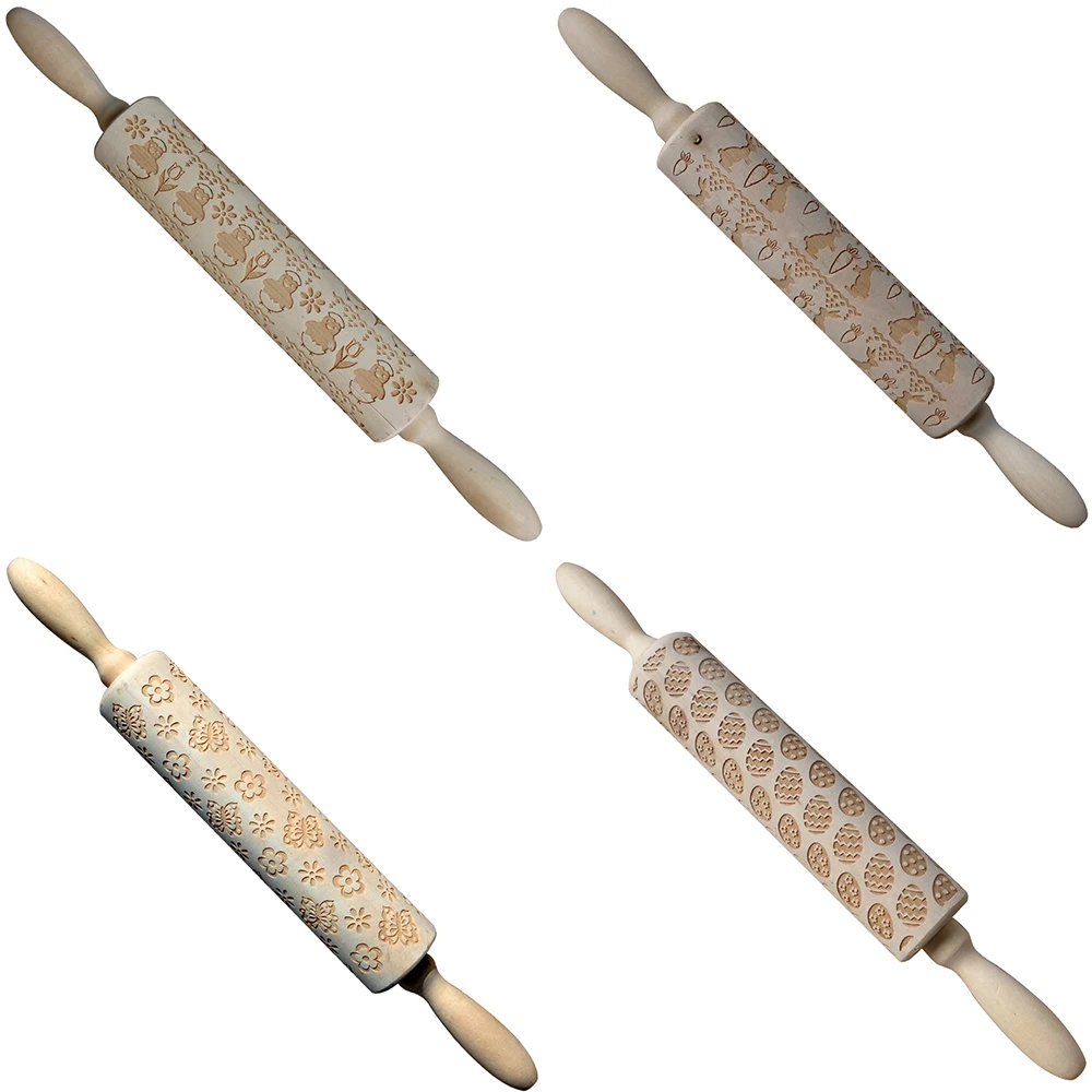 

Customized 35x4.5cm Christmas Embossing Rolling Pin Baking Cookies Tool Goat Star Dinosaur Fondant Cake Rolling Pins 2018 New