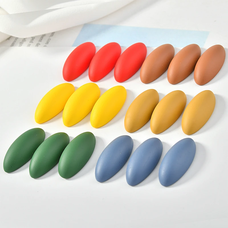 

8pcs Grinded Rubber Mango Pure Elliptical Ear Nail Patch Diy Handmade Jewelry Earring Fittings Material
