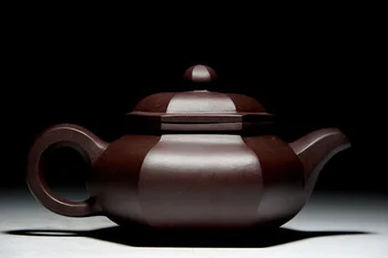 

Yixing Purply Clay Teapot Chinese Kongfu Tea Pots Old Purple Mud Six Square Ryukyu Pot