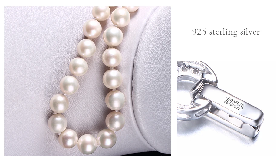 Удивительная цена элегантный круглый жемчуг Цепочки и ожерелья, высокое качество естественный пресноводный жемчуг Цепочки и ожерелья для Для женщин тонкой и жемчугом Серебряные ювелирные изделия