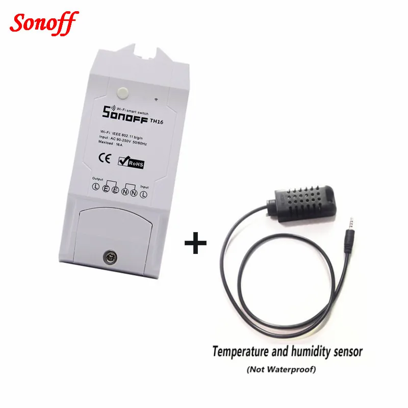 

Sonoff TH16 Smart WiFi Switch Wireless controller Test Temperature Humidity For Smart Home Automation with Sensor Itead