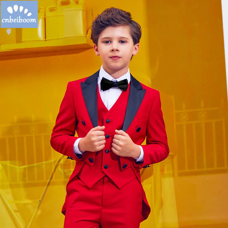 2019 Nimble Red Suit For Boy Solid Boys Suits Weddings Boys Blazer