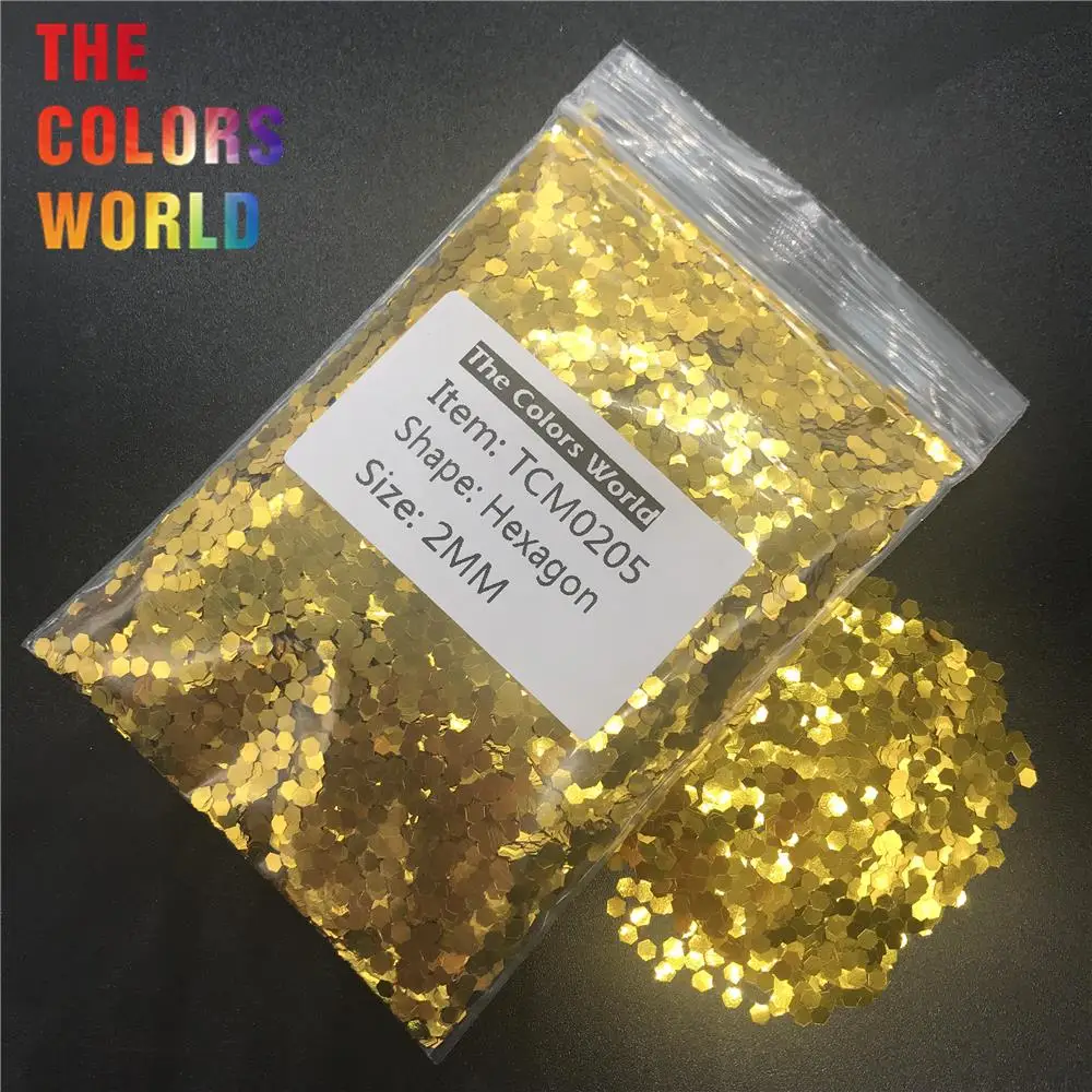 

TCM0205 Deep Gold Color Metallic Luster Hexagon Shape Nail Glitter Nail Art Decoration Makeup Face Paint Henna Handwork Material