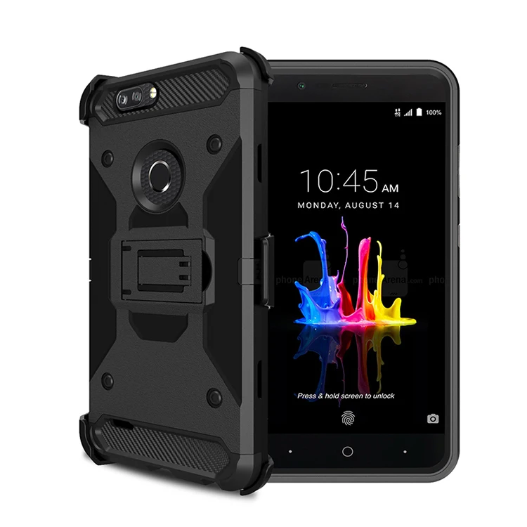 

Super Slim Shell Case w/Built-In Kickstand+Swivel Belt Clip Holster For ZTE Blade Z Max (Z982) / ZTE Sequoia