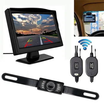 

New Style High Quality Backup Reverse Camera Night Vision Low Power 4.3" Monitor Car Rear View System Kit Wireless#292783