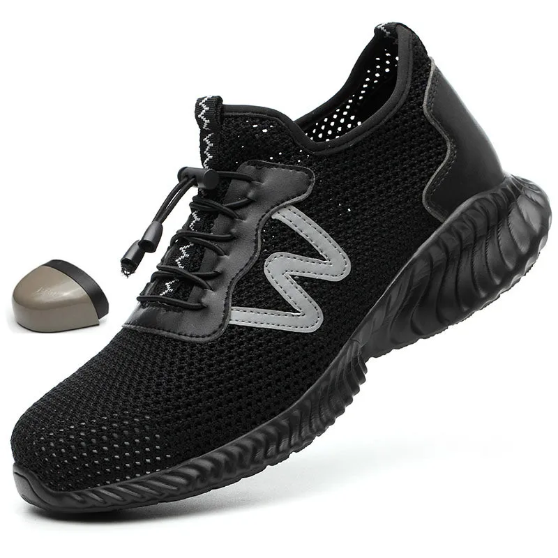 

Plus Size 35-46 Work Boots Men's Safety Shoes Unisex Work Shoes Men Boots High Quality Steel Toe Safety Boots Male Shoe cover