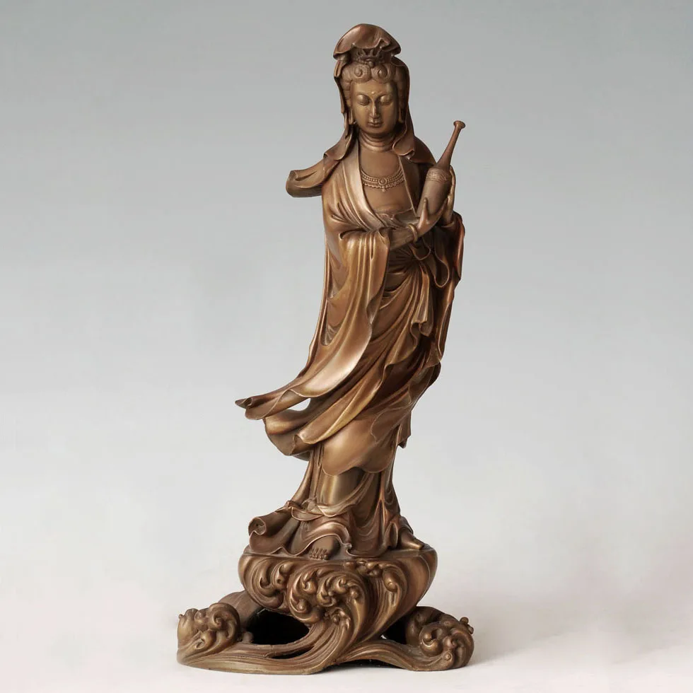 ATLIE BRONZES Bronze buddha statue Guanyin figurines goddess of mercy