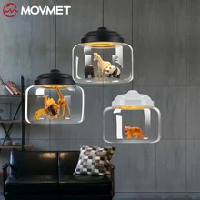 Modern Glass LED Pendant Lamps Lights Nordic Chandelier Postmodern Minimalist Animal Bar Lamps Bedroom Dining Room Hanging Lamps fashion personality nordic modern pendant lights minimalist dining room single industrial wind bar pendant lamps za fg710