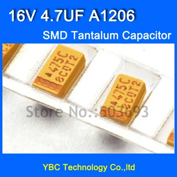 

Free Shipping 100pcs/lot 1206 SMD Tantalum Capacitor 16V 4.7UF A1206 10% Tolerance