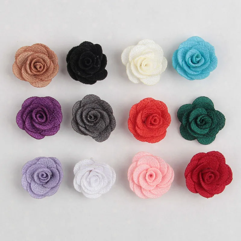 

Yundfly 30pcs 1.5cm Mini Felt Rose Flower for Hair Accessories Artificial Ruffled Fabric Rose Flowers For Baby Headbands