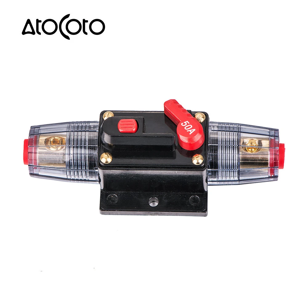 MACHSWON 20-100A Auto Car Protection Stereo Switch Fuse Holders Inline Circuit Breaker Reset Fuse Inverter for Car Audio System Protection 12V-24V DC MACHSWON 20-100A Auto Car Protection Stereo Switch Fuse Holders Inline Circuit Breaker Reset Fuse Inverter for Car Audio System Protection 12V-24V DC