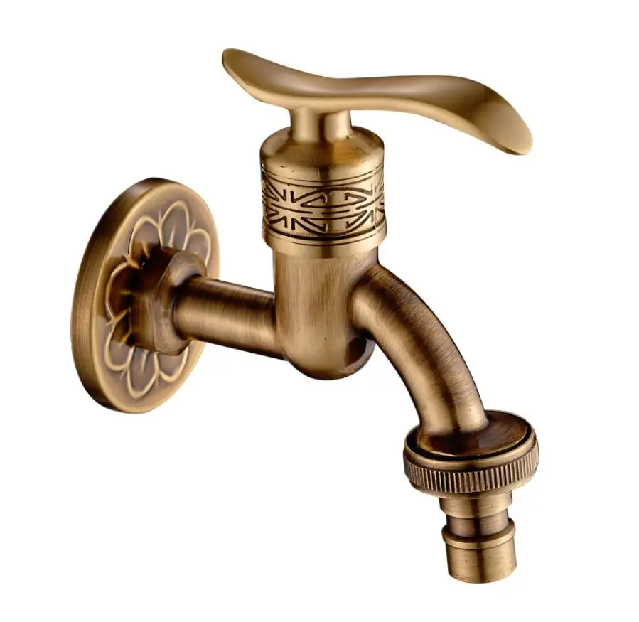 Bibcocks Faucet Art Deco Antique Bronze Brass Bathroom Mop Faucet