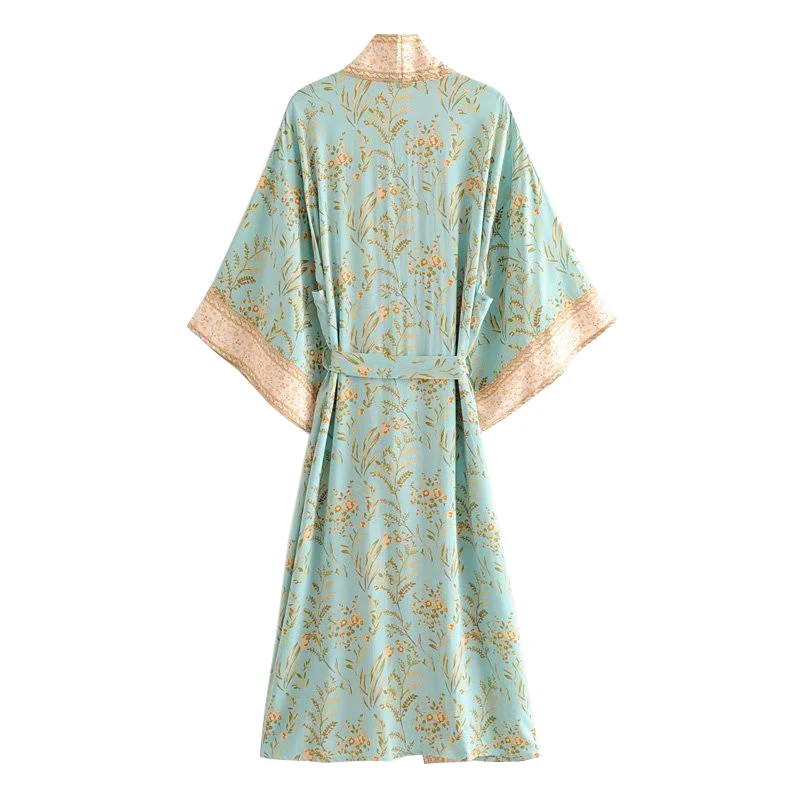 Boho Chic Summer Vintage Floral Print Kimono Women 2019 Fashion Cardigan With Sashes Beach Blouses Shirts Blusas Mujer Boho Chic Summer Vintage Floral Print Kimono Women 2019 Fashion Cardigan With Sashes Beach Blouses Shirts Blusas Mujer