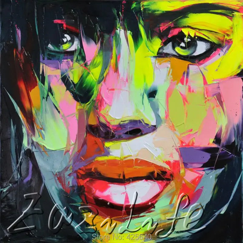 

Palette knife painting portrait Palette knife Face Oil painting Impasto figure on canvas Hand painted Francoise Nielly 19