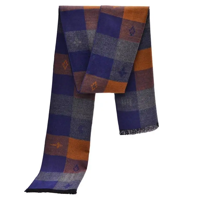 Winter font b Tartan b font Scarfs Men Causal Warm Cashmere Scarf Chic Brand Echarpe Hiver