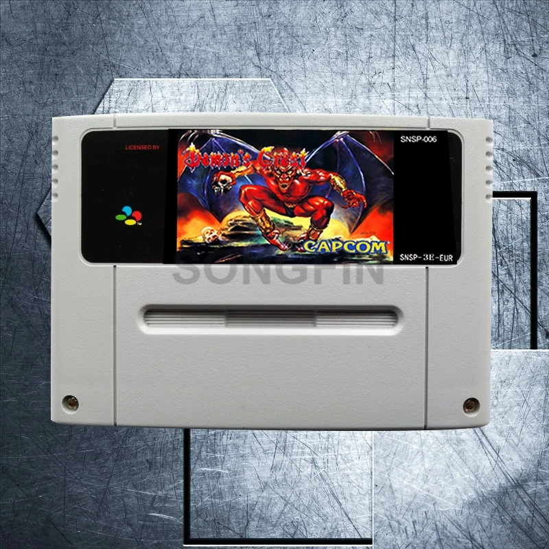 

Demon's Crest Demons Crest 16 Bit Big Gray Game Cartridge for PAL/EUR Version Game Console