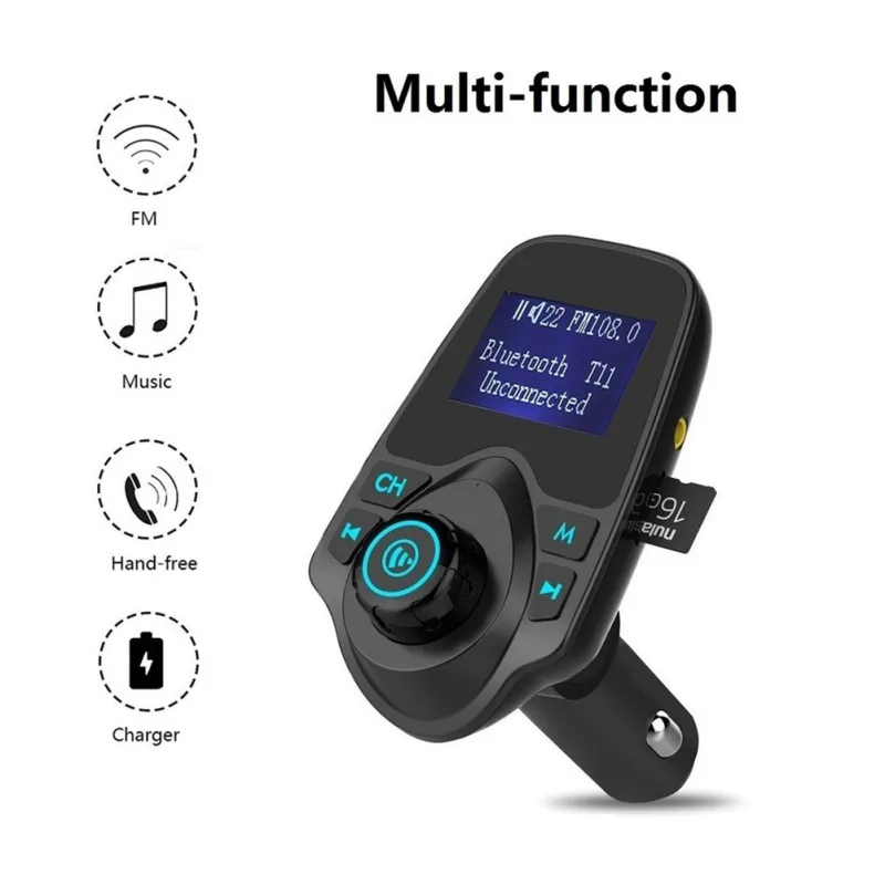 Car Bluetooth Player T11 Wireless Handsfree Mp3 Adapter Dual Usb Car Charger Lcd Display A2DP 5V 2.1A Auto FM Transmitter