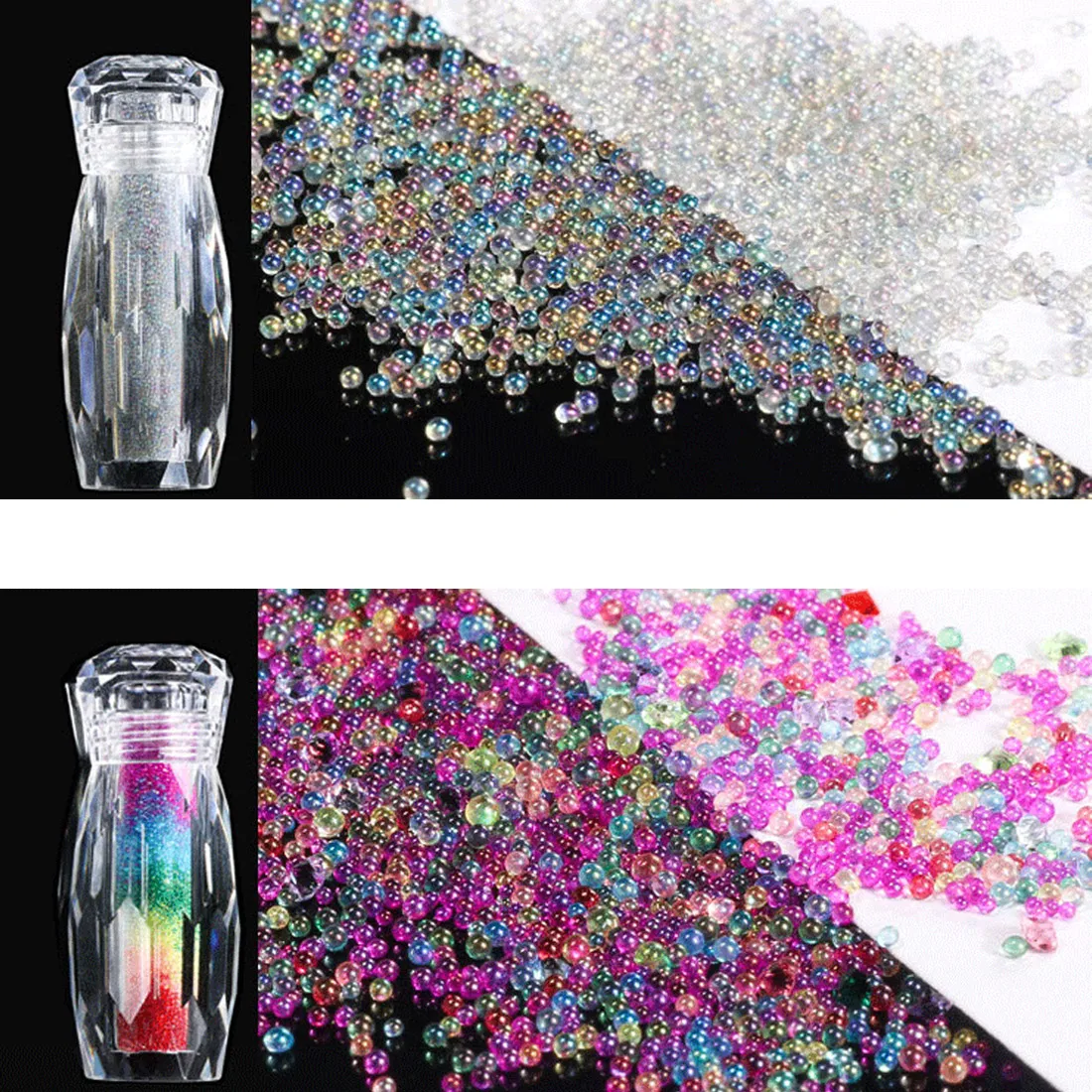 

1 Bottle DIY 3D Mini Colorful Caviar Beads Crystal Tiny Rhinestones Glass Micro Bead For Nails Glitter Nail Art Decorations