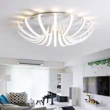 LICAN ALuminum Round Modern led ceiling Chandelier light for living room bedroom Black or White Dec AC85-265V Ceiling Chandelier