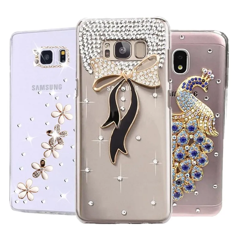 Прозрачный чехол со стразами для Samsung Galaxy S10 Plus A51 S21 S10E A8 A6 J2 Pro J8 J6 J4 PLUS 2018 J1 A5 A7 A3