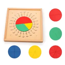Montessori Geometric Fraction Board Wooden Educational Toys For Children Juguete Montessori Kids Learning Toys ML0764H