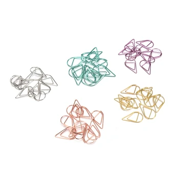 

10pcs/set Metal Material Drop Shape Paper Clips Gold Silver Color Funny Kawaii Bookmark Office Shool Stationery Marking Clips