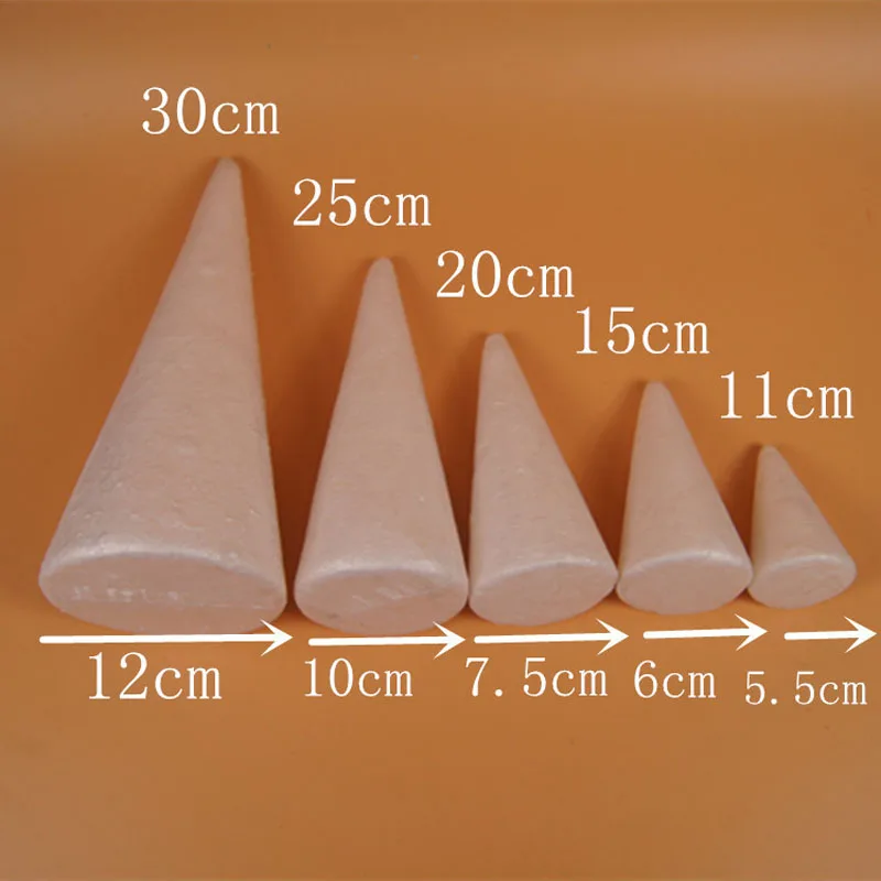 

24*9cm/10pcs Foam Solid Cone, Polystyrene Balls Styrofoam Bear ,DIY Kids Toy,Christmas Birthday Hallowen Party Decorations