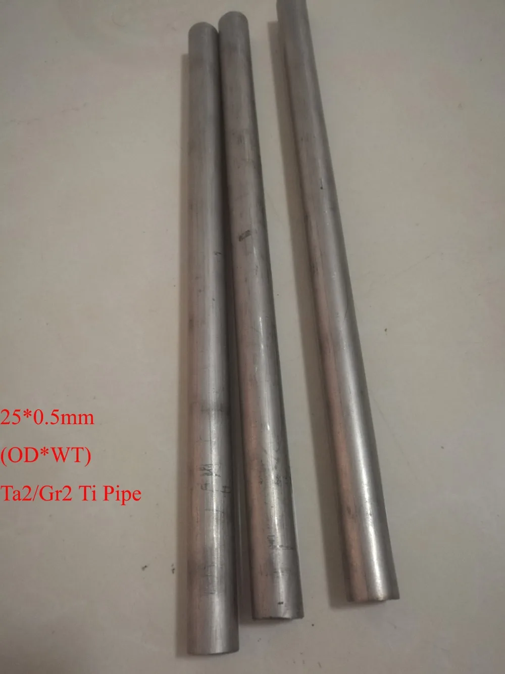 

25*0.5mm(OD*WT), Ta2 Industry Titanium Pipe DIY GR2 Seamless Ti Tube, Length about 320 mm/pc, 3pcs/lot