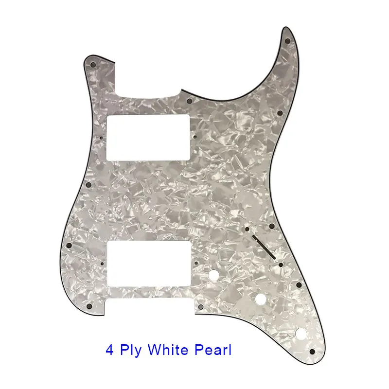 Pleroo гитарные аксессуары накладки с 11 винтами для fender standard ST HH гитара Stratocaster с PAF Humbucker многоцветный - Цвет: 4 ply white pearl