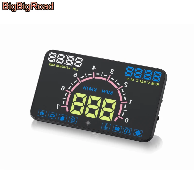 

BigBigRoad Car HUD Head Up Display Windscreen Projector OBD2 EUOBD For Mazda MX5 2 3 5 6 323 Atenza CX3 CX 3 CX 5 CX5 CX7 CX 7