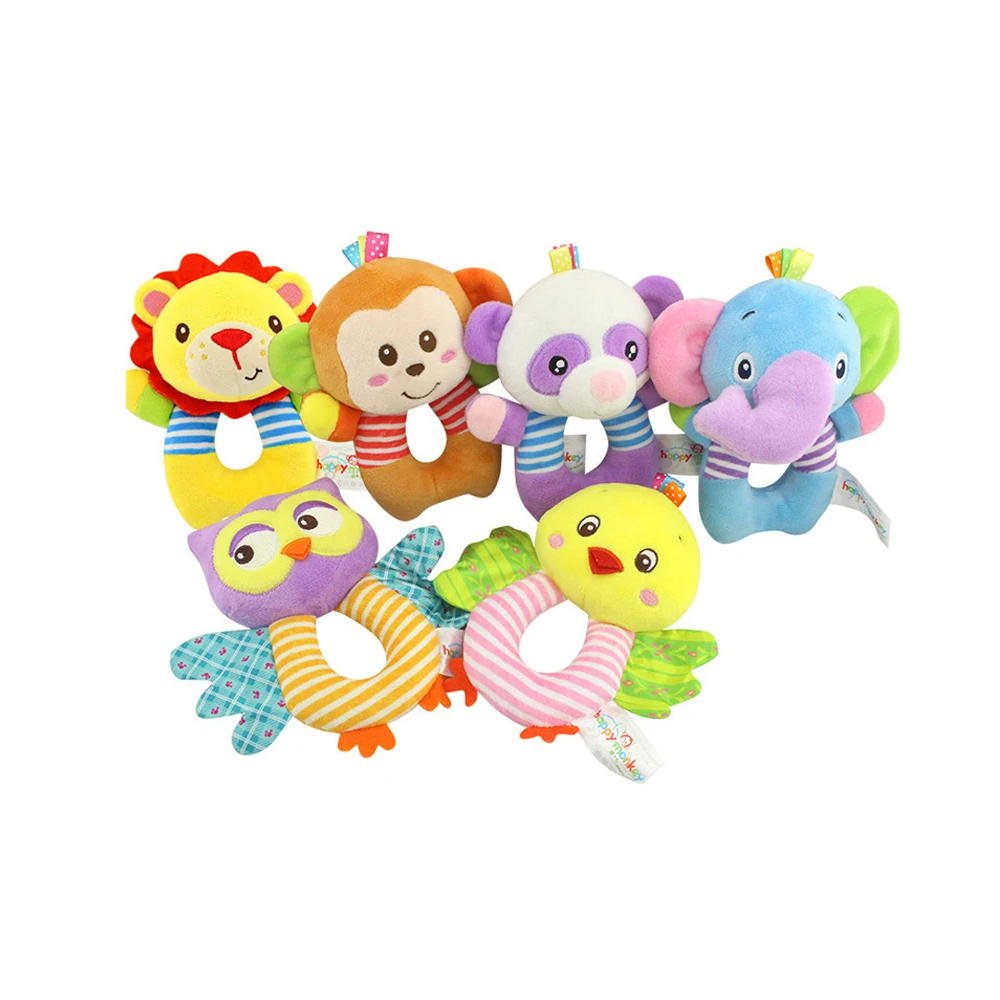 Мода новорожденных погремушки игрушка колокольчик мультяшная Сова/цыплят для мальчиков и девочек ручной мультяшный Колокол малышей