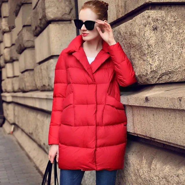 White Goose down coats women 2017 new women's long down jacket female