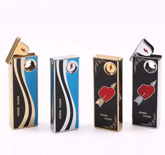 

15pcs/lot Flameless Windproof Lighter Rechargeable USB Cigarette Lighter as Smoking Electronic Gadgets isqueiro Gift for men