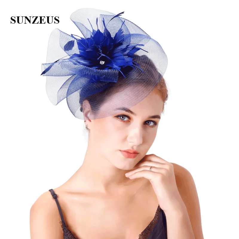 Buy White Wedding Hats for Bridal Feathers Beaded