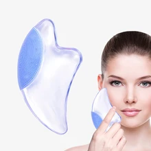 Guasha доска Массажер Силиконовый очищающее средство для лица гравитационная индукция лампа красный/синий свет уход за кожей удаление морщин снижение акне